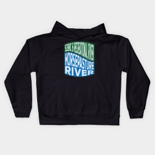 Horsepasture River Scenic and Recreational River Wave Kids Hoodie